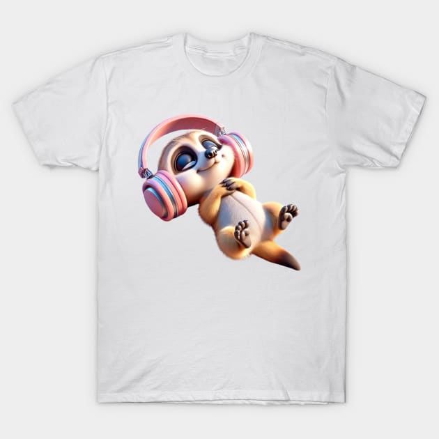 Dreamy Meerkat Melodies – Swinging to the Sound of Joy Tee T-Shirt by vk09design